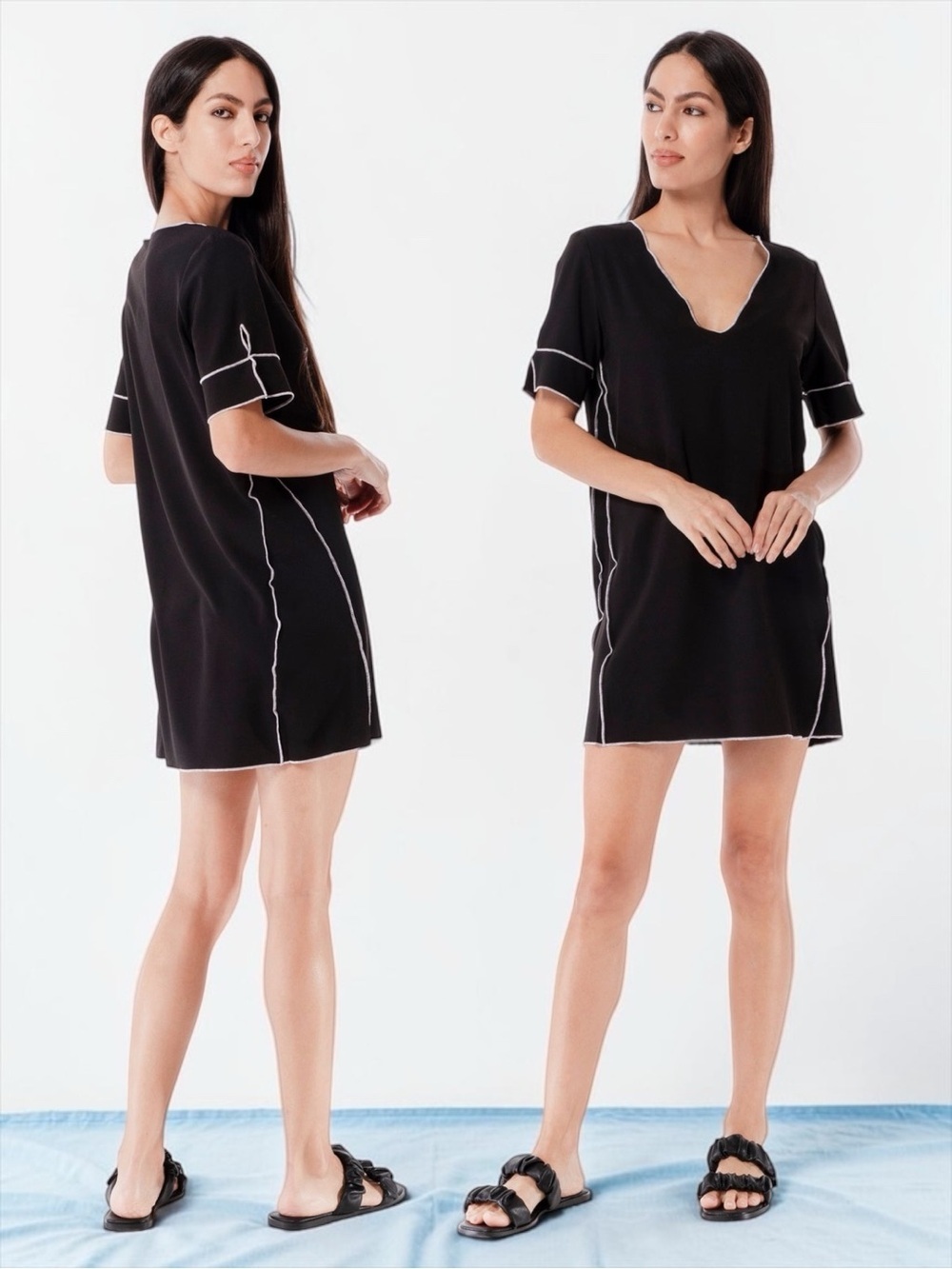 MAAC London Women’s Ester V-Neck Tunic Dress In Black Size Small